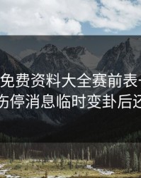 49图库免费资料大全赛前表一对照，太阳伤停消息临时变卦后还在笑