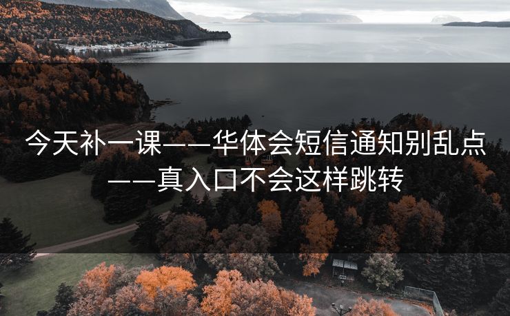 今天补一课——华体会短信通知别乱点——真入口不会这样跳转